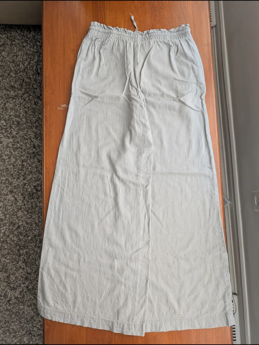 H&M Light Gray Wide-Leg Drawstring Pants - Picture 2 of 3